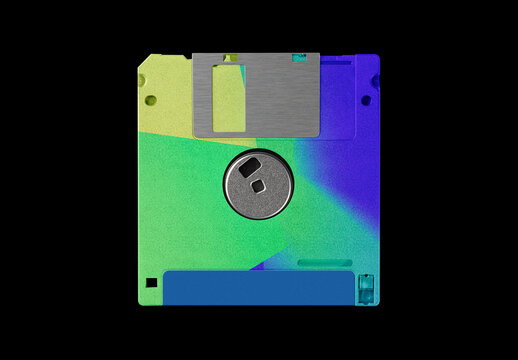 Floppy 3.5 inches Diskette Disk Case Mockup Template