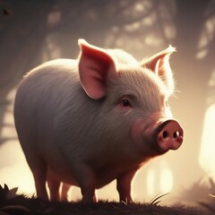 Portrait of a small pig