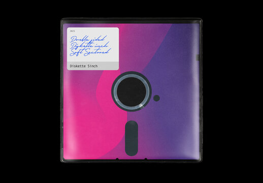 Floppy 5.25 inches Diskette Disk Case Mockup Template