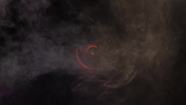Circunferencia fantas&iacute;a en el espacio, fondo negro para usar en videos o usar de escenograf&iacute;a