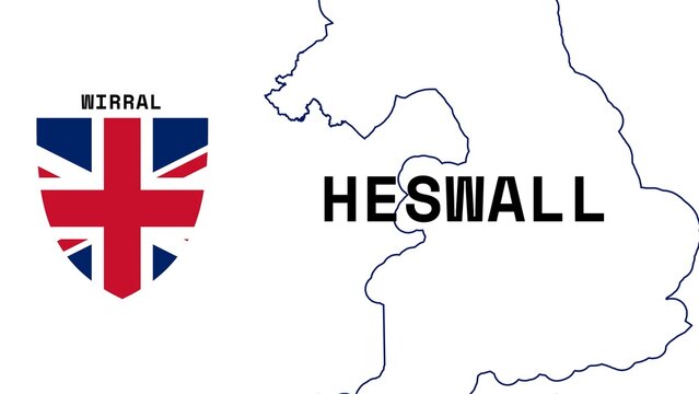 Heswall: Illustration mit dem Ortsnamen der britischen Stadt Heswall in der Region Wirral