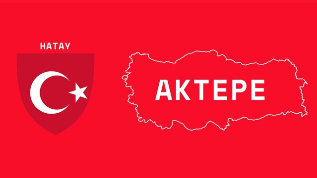 Aktepe: Illustration mit dem Ortsnamen der t&uuml;rkischen Stadt Aktepe in der Region Hatay