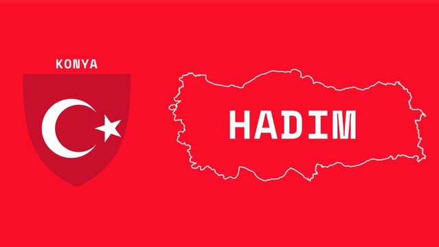Hadim: Illustration mit dem Ortsnamen der t&uuml;rkischen Stadt Hadim in der Region Konya