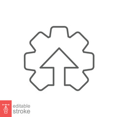 Operational excellence line icon. Simple outline style symbol. Optimize technology, innovation, production growth concept. Vector illustration isolated on white background. Editable Stroke EPS 10.