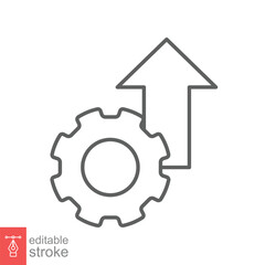 Operational excellence line icon. Simple outline style symbol. Optimize technology, innovation, production growth concept. Vector illustration isolated on white background. Editable Stroke EPS 10.