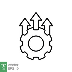 Operational excellence line icon. Simple outline style symbol. Optimize technology, innovation, production growth concept. Vector illustration isolated on white background. EPS 10.