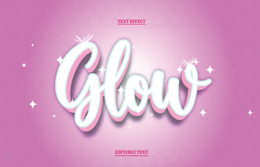 3d text effect glow editable
