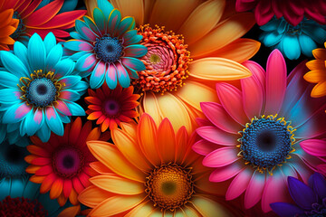 Fototapeta na wymiar Colorfull flower background texture, spring and summer blossom