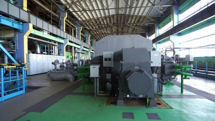 Engineering structure, thermal power station, view of pipes and turbines, energy conversion system, environmental issues, power generation system.