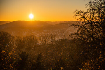 sunset in the mountains