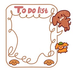 Cute puppy page for notes, plans and reminders. You can use it at school, at university and at work.	