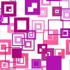 Seamless pattern of pink squares on a black background