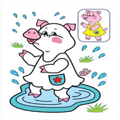 coloring page vector cartoon illustration.coloring page for kids