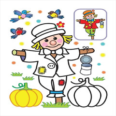 coloring page vector cartoon illustration.coloring page for kids