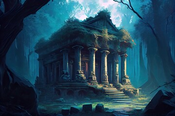 Ruins of a battered temple - Fantasy landscape