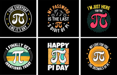Pi Day T shirt Design bundle, Best Pi Day Shirt set,  Pi day Vector Graphics, Pi t shirt design for math teacher