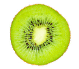 Naklejka na ściany i meble Fresh green kiwi fruit sliced isolated on white background