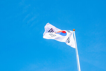 Flag of South Korea fluttering in the wind