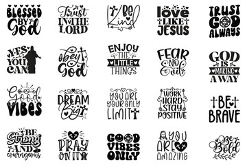 Jesus Christian SVG And T-shirt Design Bundle, Jesus Christian SVG Quotes Design t shirt Bundle, Vector EPS Editable Files, can you download this Design Bundle. - obrazy, fototapety, plakaty