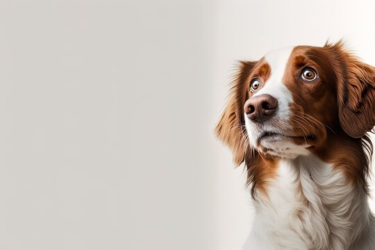  dog image photo with empty space for banner, web background or prints generative ai