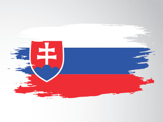 Brush vector flag of Slovakia