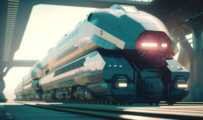 A futuristic transportation system high-speed train
