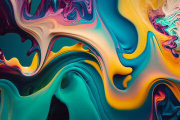Liquid paint background, colorful abstract texture