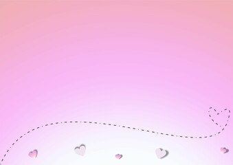 Valentine's Day 14 February. Layout for the design of greeting cards for the holidays of lovers. Gradient fill pink color. Space for text.