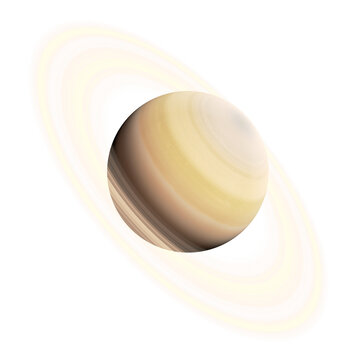 isolated realistic Saturn illustration