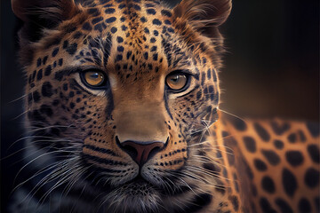 Obraz na płótnie Canvas Leopard portrait. - Generative AI