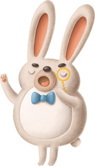 Cartoon singing bunny character illustration