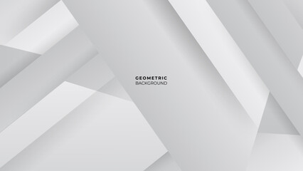 Light grey and white abstract stage in elegant futuristic geometric style with simple lines and corners as background.