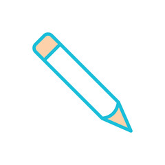 pencil,line color, icon ,vector ,illustration, design logo, template, flat, style trendy, collection