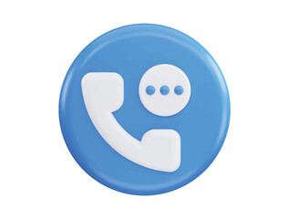 Phone consulting live chat emergency help assistance with 3d vector icon illustration