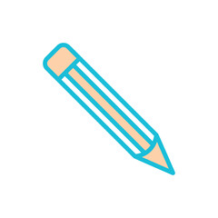 pencil,line color, icon ,vector ,illustration, design logo, template, flat, style trendy, collection