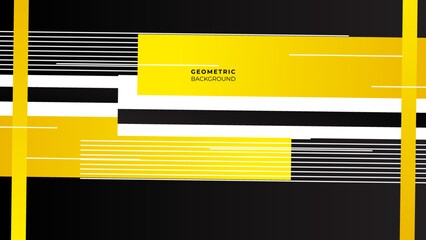 Tech black background with contrast yellow stripes. Vector graphic design illustration with copy space.