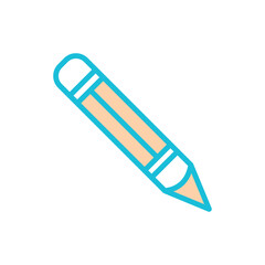 pencil,line color, icon ,vector ,illustration, design logo, template, flat, style trendy, collection