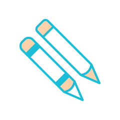 pencil,line color, icon ,vector ,illustration, design logo, template, flat, style trendy, collection