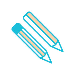 pencil,line color, icon ,vector ,illustration, design logo, template, flat, style trendy, collection