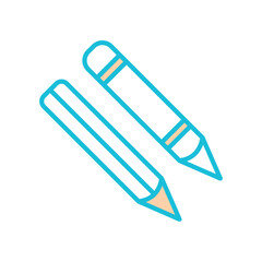 pencil,line color, icon ,vector ,illustration, design logo, template, flat, style trendy, collection