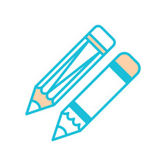 pencil,line color, icon ,vector ,illustration, design logo, template, flat, style trendy, collection