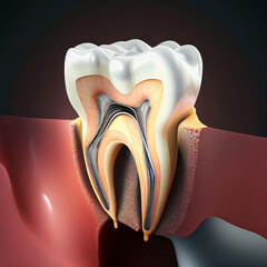 3d tooth in dentistry, Generative AI Art Illustration 01