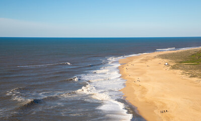 Landscape of the empty northern beach of Nazare - Portugal