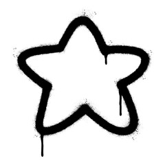 Spray Painted Graffiti star icon isolated on white background.