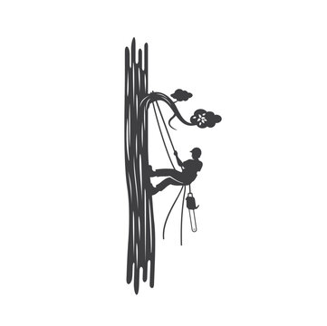 illustration of arborist, tree care skills, vector art. 