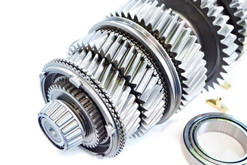 Main gear shaft complete isolated white