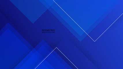 Fototapeta premium Square blue geometrical abstract background. Geometric square background in smooth gradient style. Use for banner, website cover, print ads.
