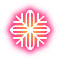 Collection of snowflake neon