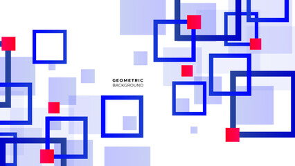 Geometric square on white background. Use for banner, website cover, print ads. Modern professional blue vector abstract technology business background with lines and geometric shapes.