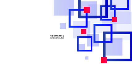 Geometric square on white background. Use for banner, website cover, print ads. Modern professional blue vector abstract technology business background with lines and geometric shapes.